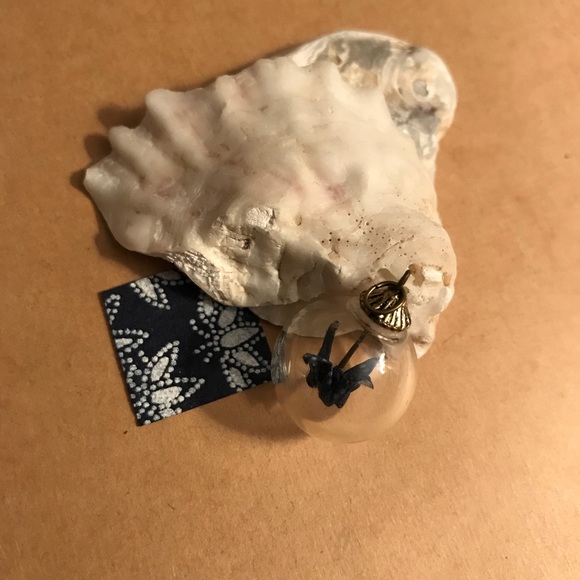 Handmade✨ Japanese Origani Crane in a Jar Pendant - Picture 3 of 5